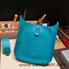  Hermes Evelyn 29cm Clemence 18 7F /Blue Paon Silver Hardware