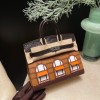 Birkin20Epsom & Crocodile Ck37 Golden Brown Silver Hardware Phw  Faubourg sous la neige