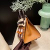 Birkin20Epsom & Crocodile Ck37 Golden Brown Silver Hardware Phw  Faubourg sous la neige