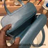22cm Halzan mini  nilo crocodile  7C Cobalt   Silver Hardware  Full Handmade