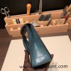 22cm Halzan mini  nilo crocodile  7C Cobalt   Silver Hardware  Full Handmade