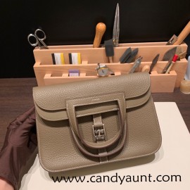 25cm Halzan CLEMENCE  TC  18 /Étoupe Grey  Silver Hardware  Full Handmade