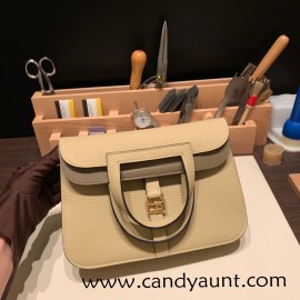25cm Halzan CLEMENCE  TC  S2 Trench &  18/Étoupe Grey Gold Hardware Full Handmade