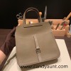 25cm Halzan CLEMENCE  TC  18/Étoupe Grey   Silver Hardware   Full Handmade