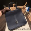 31cm Halzan  Barenia  2Z Blue nuit   Silver Hardware   Full Handmade