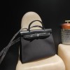 hebag 31 2WAY Herbag Zip 31 Twill Ash Canvas Material  89/Black (Noir)  Full Handmade