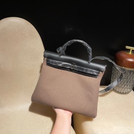 hebag 31 2WAY Herbag Zip 31 Twill Ash Canvas Material  Étoupe Grey Full Handmade