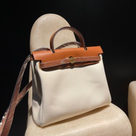 hebag 31 2WAY Herbag Zip 31 Twill Ash Canvas Material  Full Handmade