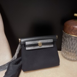 89/Black (Noir)  Shoulder Bag Halzan Zip MiniSilver Hardware Gold Hardware Full Handmade