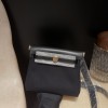 89/Black (Noir)  Shoulder Bag Halzan Zip MiniSilver Hardware Gold Hardware Full Handmade