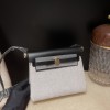 89/Black (Noir)  Shoulder Bag Halzan Zip MiniSilver Hardware Gold Hardware Full Handmade
