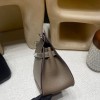 Jypsiere 28cm Clemence 18  Étoupe Grey Silver Hardware  Full Handmade   