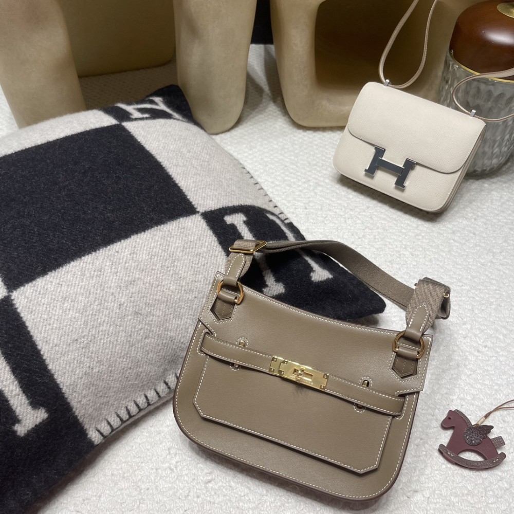 【jypsiere mini】  18/Étoupe Grey Gold Hardware  Fully Hand-Stitched 