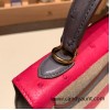 Hermes Kelly 25cm sellier Ostrich 82 /Gris Agate& 0D/Rose Mexico Gold Hardware Full Handmade 012
