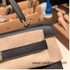 Hermes Kelly 25cm togo 89 /Black Gold Hardware Full Handmade 019