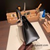 Hermes Kelly 25cm sellier box 89 /Black (Noir) Gold Hardware Full Handmade 043