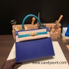 Hermes Kelly 25cm sellier Epsom touch 7T /Blue Electric & 7F /Blue Paon Gold Hardware Full Handmade 063