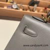 Hermes Kelly 25cm sellier  Epsom 8F /Etain Gold Hardware  Full Handmade 084