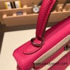 Hermes Kelly 25cm Epsom 0D /Rose Mexico Silver Hardware Full Handmade 130