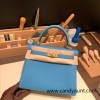 25cm c kelly 25cm  togo  7B/Turquoise Blue  Gold Hardware Full Handmade