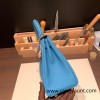 25cm c kelly 25cm  togo  7B/Turquoise Blue  Gold Hardware Full Handmade