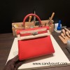 25cm Kelly  25 Togo kelly 25cm togo  S3/Rouge Cœur  Silver Hardware Full Handmade