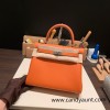 25cmTogo kelly 25cm togo  93 /Orange Silver Hardware Full Handmade