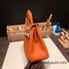 25cmTogo kelly 25cm togo  93 /Orange Silver Hardware Full Handmade