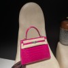 25cm  Kelly 25 Alligator  J5/Rose Scheherazade  Silver Hardware Full Handmade