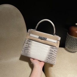 25cm Kelly 28  Kelly 28   ナイルワニレザーSilver Hardware Full Handmade