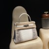 25cm Kelly 28  Kelly 28   ナイルワニレザーSilver Hardware Full Handmade