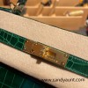 Hermes Kelly 28CM Shiny Crocodile 67 /Vert Fonce GoldHardware    FullHandmade 009
