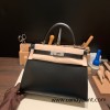 Hermes Kelly 28CM box 89 /Black (Noir) SilverHardware  FullHandmade 013