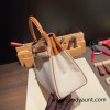 Hermes Kelly 32cm Barenia &canvas 34 /Fauve Gold Hardware  Full Handmade
