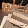 Hermes Kelly 32cm togo Gold Hardware 18 /Étoupe Grey & 8W /Rose Azalee Full Handmade