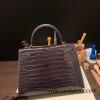 Hermes Kelly 32cm Crocodile Niloticus 88/ Graphite Gold Hardware Full Handmade
