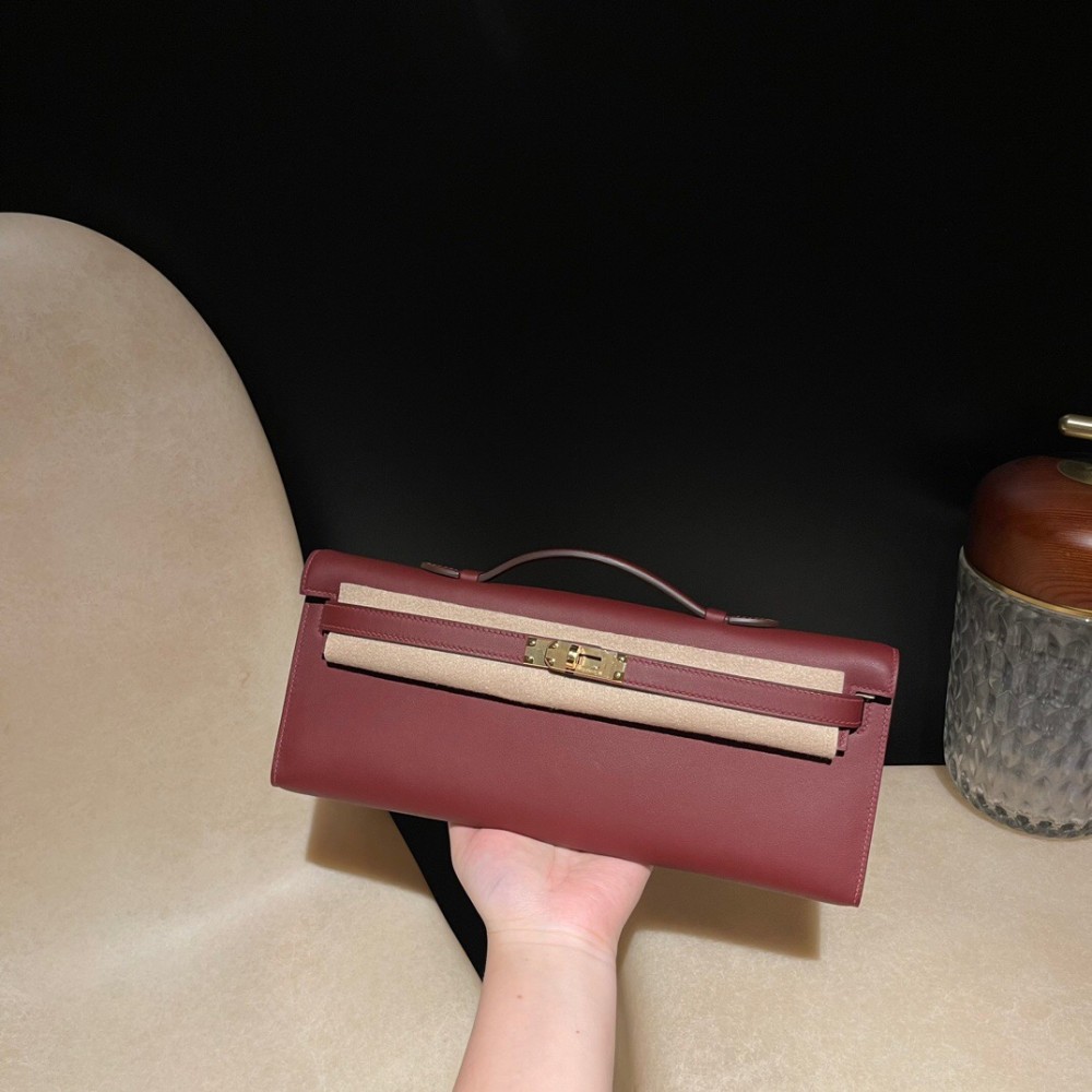 Swift 55/Rouge H   kellycut-001 Full Handmade  HERMES  Kelly Cut 