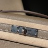 Epsom 18/Étoupe Grey (Étoupe)     Full Handmade  HERMES  Kelly Cut 