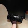niloticus 89/Black (Noir)    Full Handmade  HERMES  Kelly Cut 