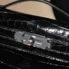 niloticus 89/Black (Noir)    Full Handmade  HERMES  Kelly Cut 