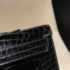 niloticus 89/Black (Noir)    Full Handmade  HERMES  Kelly Cut 