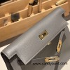 Hermes Kelly danse Evercolor 0L/ Gris Meyer Silver Hardware