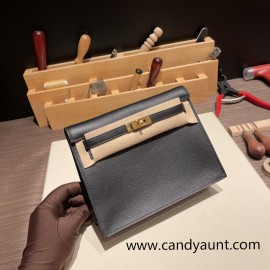 Hermes Kelly danse Evercolor 89 /Black Gold Hardware