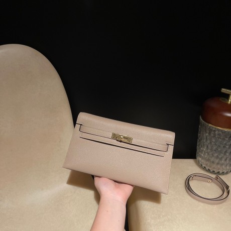81/Gris Tourterelle  kellyelan-006 Full Handmade HERMES Kelly Elan  