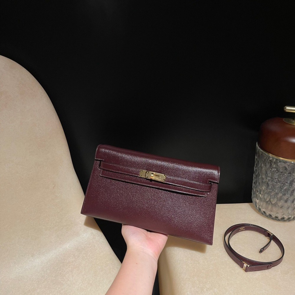 0G/Rouge Sellier  kellyelan-010 Full Handmade HERMES Kelly Elan  