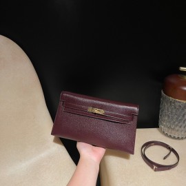 0G/Rouge Sellier  kellyelan-010 Full Handmade HERMES Kelly Elan  