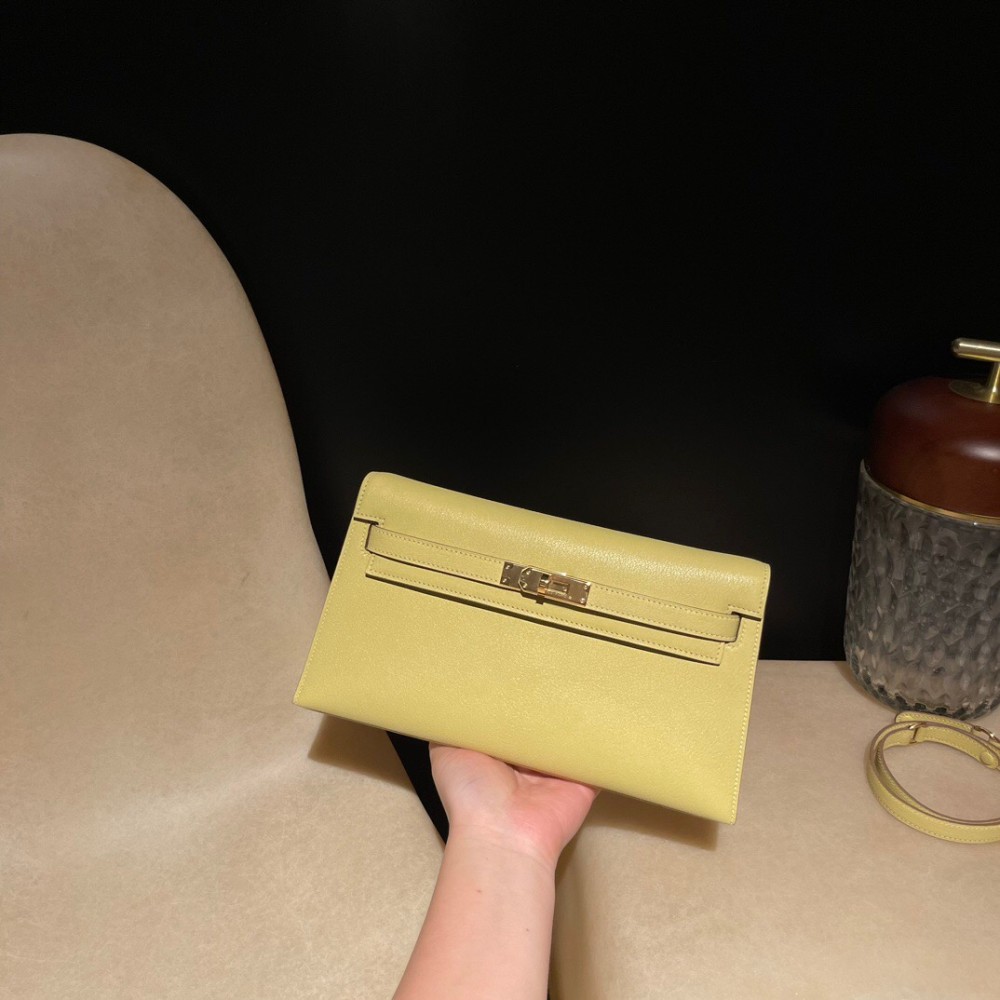 1Z/Jaune Poussin   Chevre HERMES Kelly Elan 