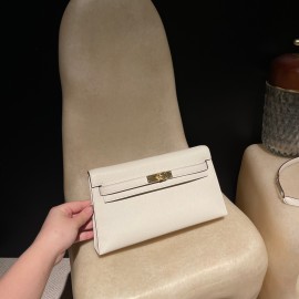  HERMES Kelly Elan  Chevre 10/Craie  kellyelan-025 Full Handmade
