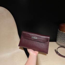 Chevre 0G/Rouge Sellier    HERMES Kelly Elan 