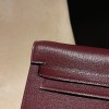 Chevre 0G/Rouge Sellier HERMES Kelly Elan 